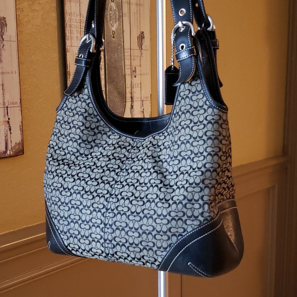Coach Handbag, Black and Gray